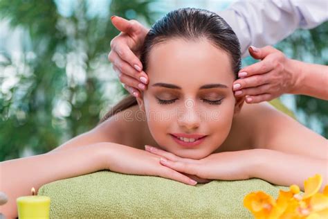 The Young Woman During Massage Session Stock Image Image Of Massaging