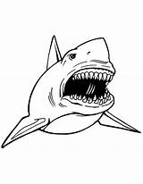 Shark Jaws Coloring Pages Outline School Scary Color sketch template