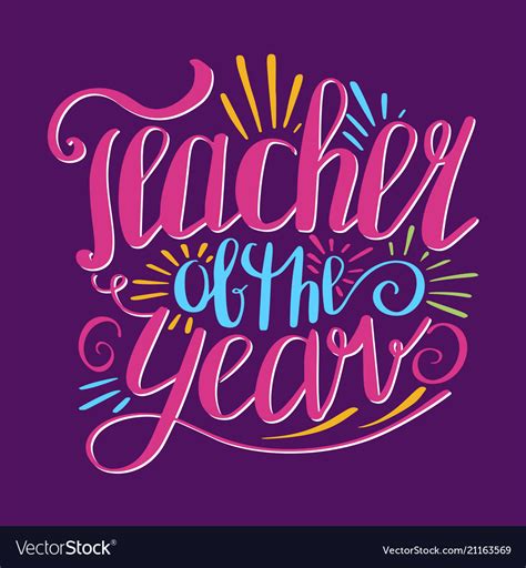 teacher   year poster royalty  vector image
