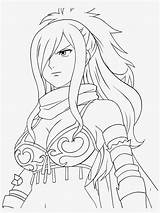 Erza Fairy Tail Scarlet Drawing Coloring Natsu Book Seekpng sketch template