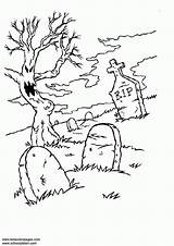 Graveyard Coloring Cemetery Pages Printable Popular Scream sketch template
