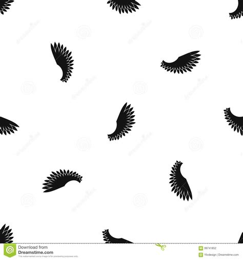 wing pattern seamless black stock vector illustration  badge dove