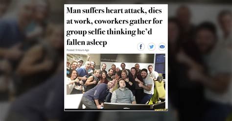 did these people take a selfie with co worker who died of a heart attack