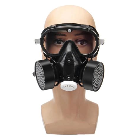 dust mask respirator dual filter full facepiece  safety glasses