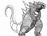 Godzilla Mewarnai Colorear Everfreecoloring Ghidorah Adora Gambar Lineart Robo Colorluna Shin sketch template