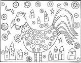 Karla Gerard Folk Arte Naif Gérard Primitive Rooster Abstract Salvato Manière Visiter Hooking Pearltrees Colouring Picclick Eklablog sketch template