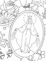 Miraculous Medal Catholic Coloring Immaculate Conception Pages Kids Religious Homeschooling Feast Saints Template Education Sketch Heart Larger Printablecolouringpages Credit Children sketch template