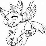 Wolf Coloring Pages Winged Pup Wings Baby Animal Wolves Cute Lineart Drawing Printable Color Jam Cub Minecraft Template Print Cartoon sketch template