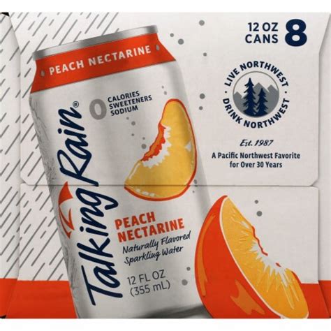 talking rain peach nectarine sparkling water 8 cans 8 cans 12 fl oz