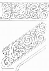 Railing Stair Iron Wrought Handrail Railings Uploaded User sketch template