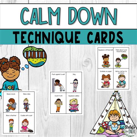 calm  techniques strategies printable cards   teachers