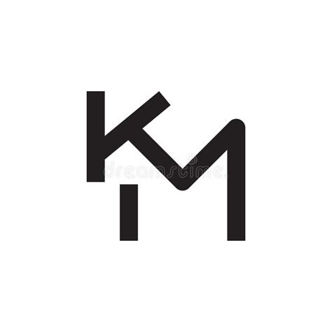 km initial letter vector logo icon stock vector illustration