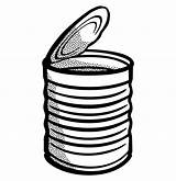 Clip Cans Lineart Lata Dibujo Openclipart Canned Bebida Latas Animal Cubes Sardine Isometric Aluminum Kaleng Pueden Iconos Bebidas Toadstool Colorless sketch template