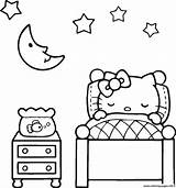 Kitty Hello Coloring Pages Sleeping Printable 7fa3 Lovely Color Print sketch template