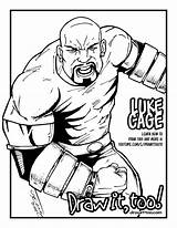 Cage Luke Coloring Draw Drawittoo Power Man Too sketch template