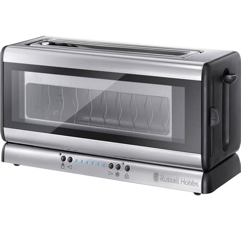 russell hobbs  purity glass  slice toaster  stainless steel