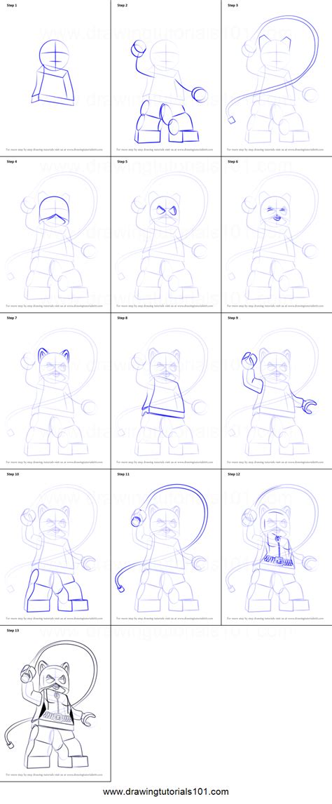 draw lego catwoman printable drawing sheet