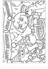 Birthday Happy Dora Coloring Pages Explorer sketch template