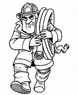 Fireman Coloring Printable Pages Drawing Clipart Cliparts Kids Library Clip Firefighter Hose Spraying Books Line Popular Water Long sketch template