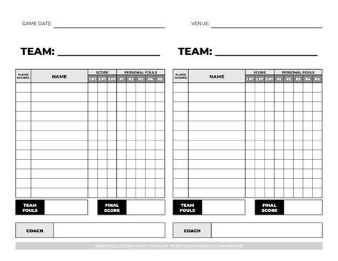 printable basketball scorebook sheets