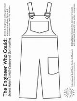 Overalls Coloring Pages Kids Print Crayons Engineer Pair Activities Patterns Colored Craft Markers Pencils Copy Quiltstudy Patchwork Children Using Engineering sketch template