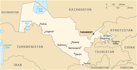 Uzbekistan Cia Map