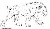 Smilodon Lineart Wonky Favourites Add sketch template