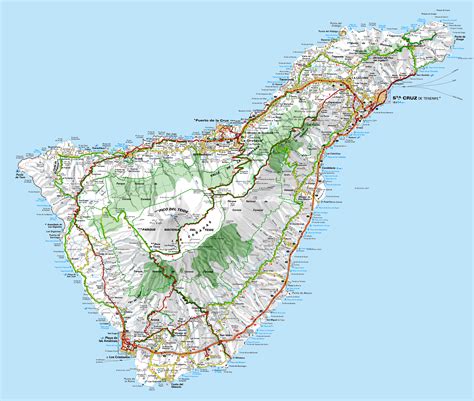 tenerife island road map full size gifex