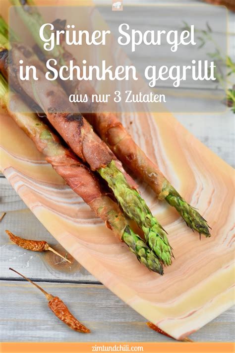gruener spargel  schinken gegrillt knuspriges