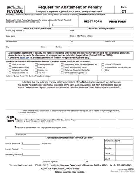 fillable form  request  abatement  penalty printable