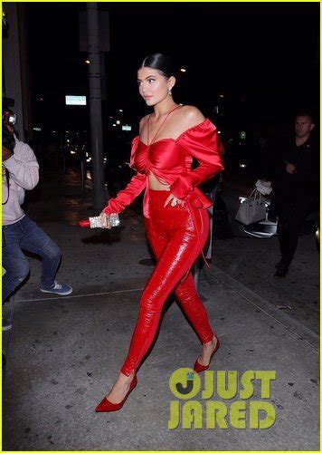 kylie jenner wows in bright red leather pants in la photo 4289265 kylie jenner yris palmer