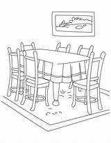 Coloring Table Room Pages Dining Dinning Living Color Kids Buildings Architecture Drawing Getcolorings Print Dinner Printable Getdrawings Popular sketch template