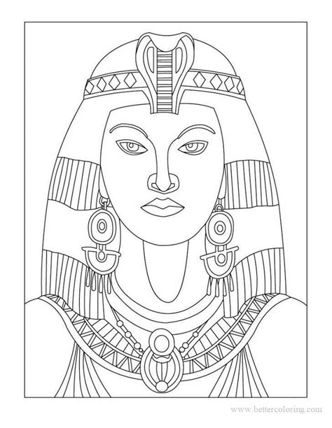 ancient egyptian queen coloring pages  printable coloring pages