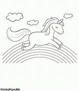 Unicorn Coloring Pages Rainbow Running Color Over Kids Print Online Unicorns Close Drawing Coloringpages Site sketch template