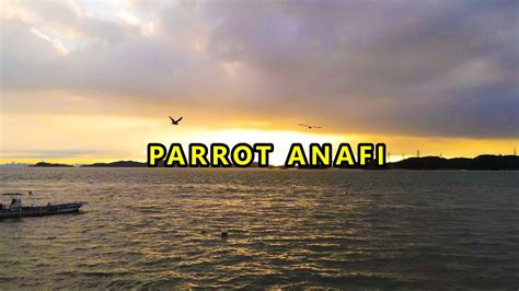 parrot anafi drone flew   sea p dolly zoom camera man