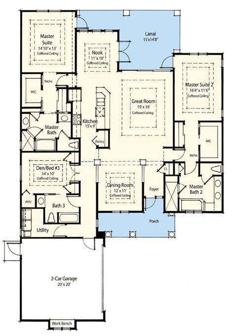 images  dual master suites house plans  pinterest master plan french country