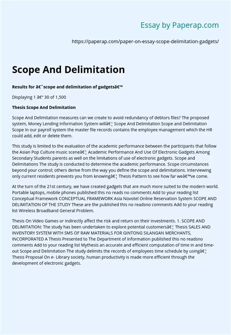 scope  delimitation essay