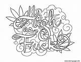 Fuck Coloring Pages Kids Wording Swear Printable High sketch template