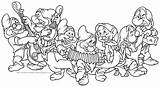 Nains Dwarfs Neige Coloriages Coloori sketch template