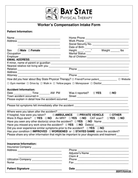 physical therapy intake forms   ms word
