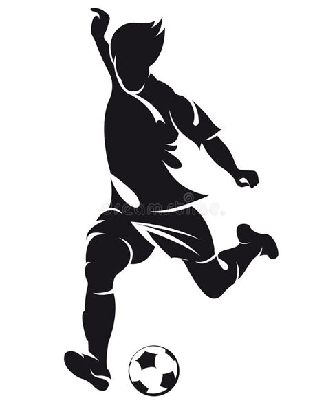 vector football soccer player silhouette stock vector illustration