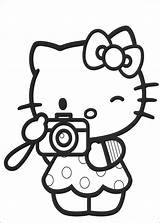 Kitty Hello Coloring Pages Print Kids Printable Colouring Cute Sanrio Cartoon Color Camera Para Sheet Kleurplaten Book Taking Printables Miss sketch template