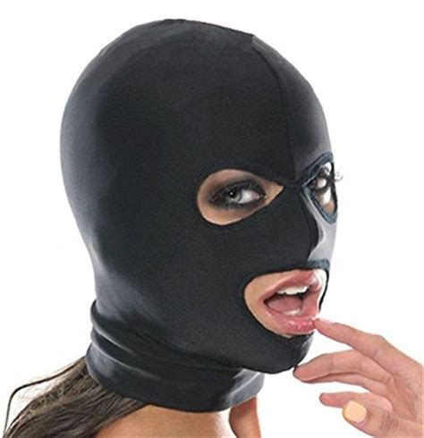 2019 Sex Spandex Blindfold Face Full Mask Spandex Mouth