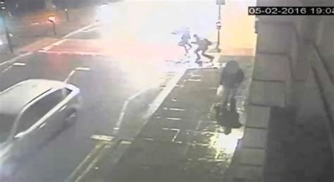 terrifying sex attack caught on cctv as woman leaps into busy road