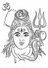 Shiva Coloring Pages Lord Printable Face Hinduism Kids Adults sketch template