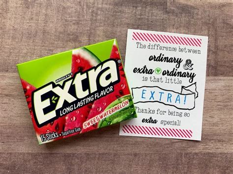 instant  extra gum appreciation printables   etsy