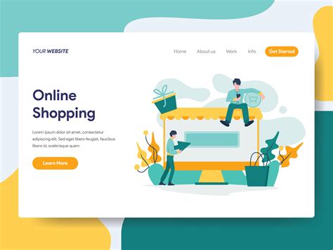 landing page template   shopping illustration concept modern