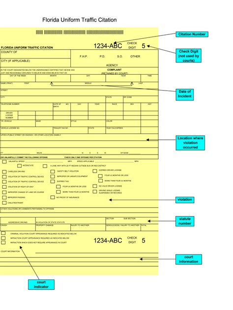 citation  ticket form fill   sign printable  template