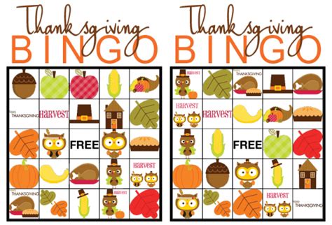 thanksgiving bingo  printable game  thrifty ideas