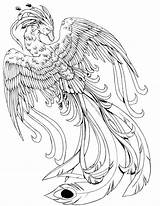 Coloring Pages Mythical Creatures Phoenix Fantasy Magical Dragon Face Potter Harry Deviantart Kissy Colouring Drawing Fire Printable Animal Color Adult sketch template